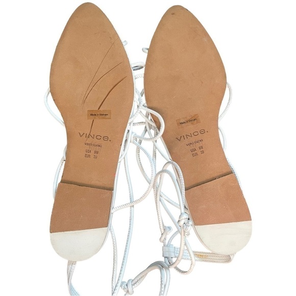 Vince Kenna Knotted Leather Gladiator Sandal 9 White‎ Leather